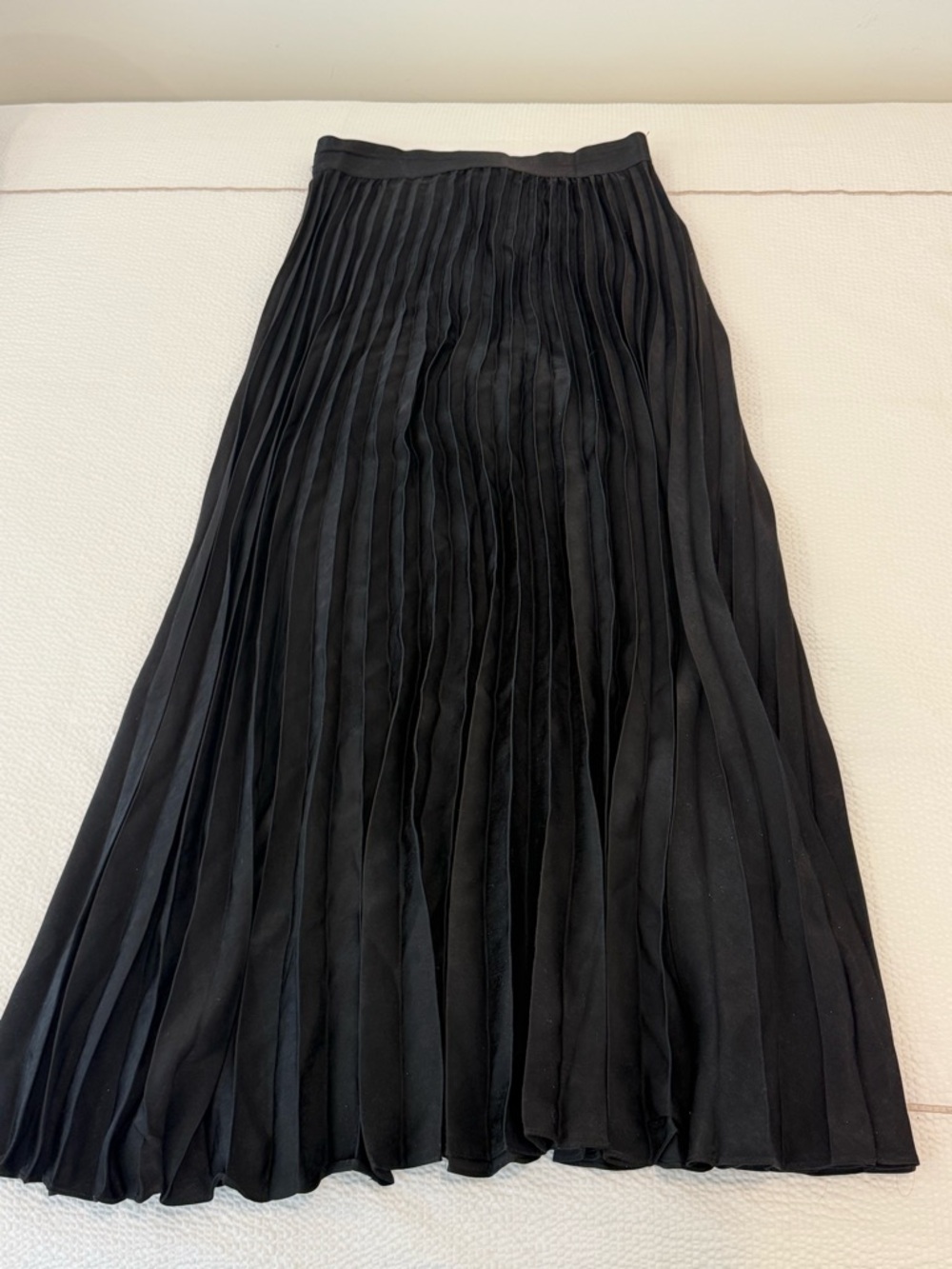 Max Studio Black Pleated Midi Skirt